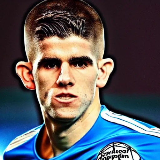 Image similar to “A realistic photo of English football player Christian Pulisic as a part humanoid, part android with shiny skin and wearing his soccer uniform close up very detailed”