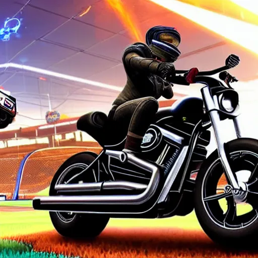 Image similar to a harley davidson in rocket league