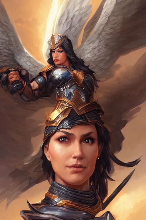 Image similar to amazon valkyrie athena, d & d, fantasy, portrait, highly detailed, headshot, digital painting, trending on artstation, concept art, sharp focus, illustration, art by artgerm and greg rutkowski and magali villeneuve