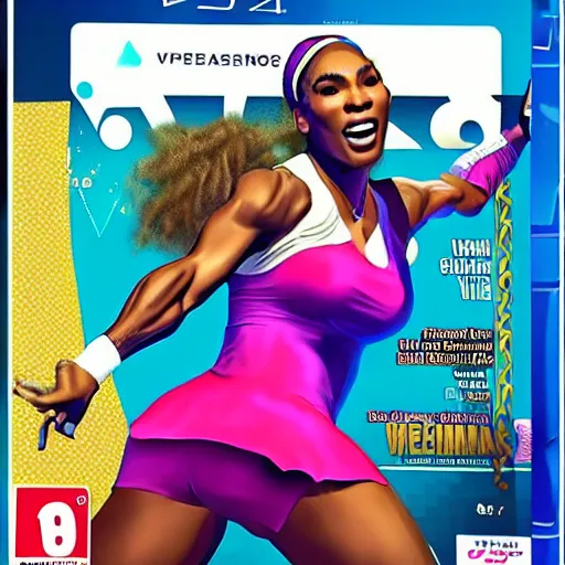 Prompt: video game box art of a ps 4 game called serena williams dance craze, 4 k, highly detailed cover art.