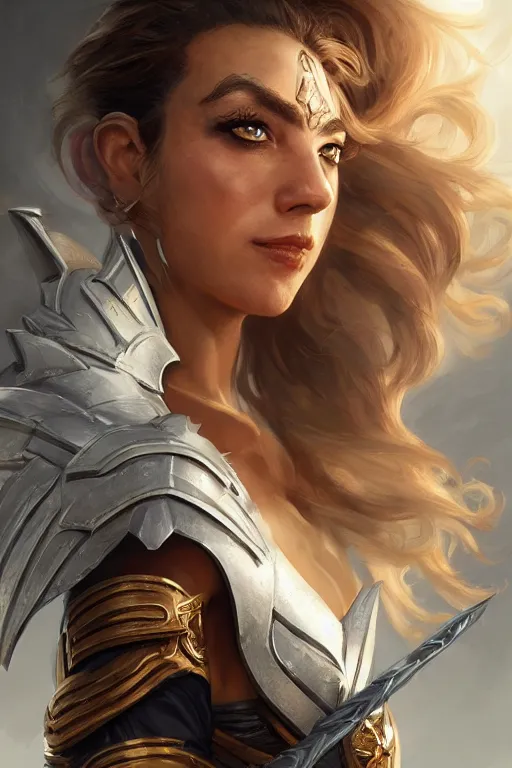 Image similar to amazon valkyrie athena, d & d, fantasy, portrait, highly detailed, headshot, digital painting, trending on artstation, concept art, sharp focus, illustration, art by artgerm and greg rutkowski and magali villeneuve