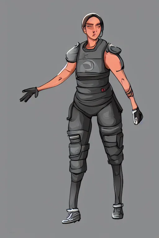 Image similar to character concept of an scifi athlete, valorant style