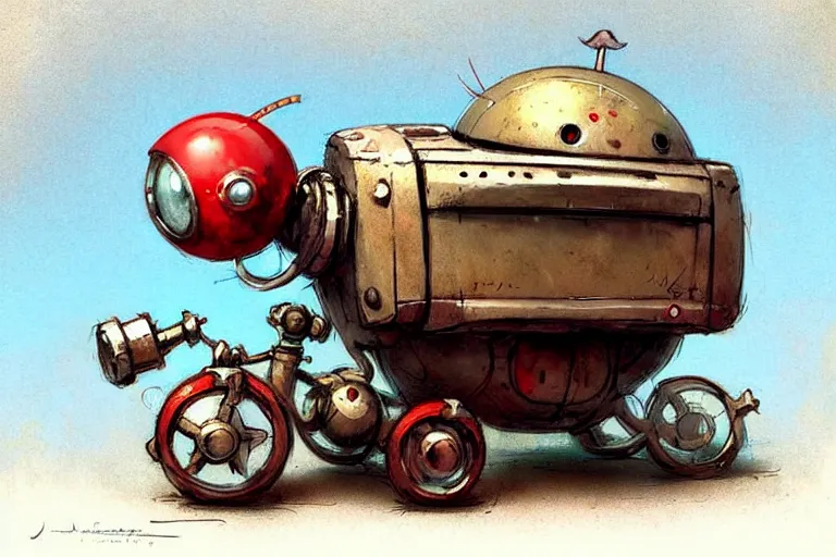 Image similar to adventurer ( ( ( ( ( 1 9 5 0 s retro future robot android mouse clown wagon. muted colors. ) ) ) ) ) by jean baptiste monge!!!!!!!!!!!!!!!!!!!!!!!!! chrome red