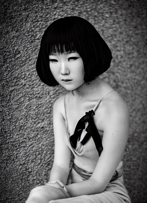 Image similar to A full portrait photo of tatsumaki, f/22, 35mm, 2700K, lighting, perfect faces, award winning photography.