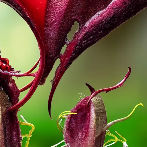 Prompt: carnivorous plant eating a human, photo - realistic, documentary footage still,