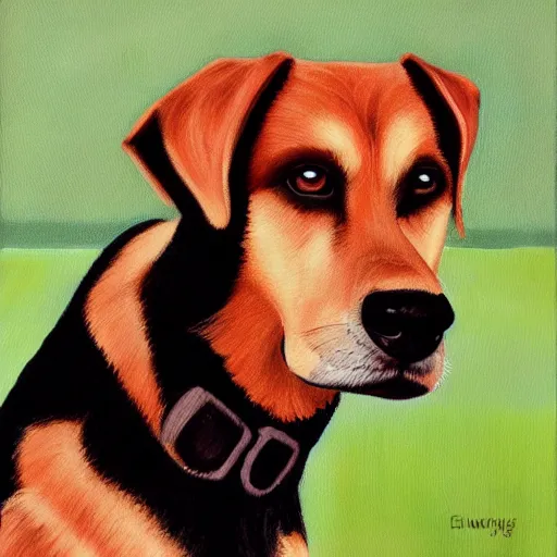 Image similar to Portrait of a Huntaway dog by Edwin Megargee