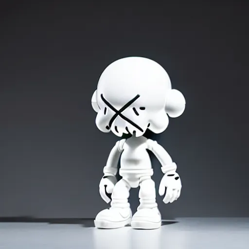 Image similar to an all white art vinyl figure with a microwave oven for a head, in the style of kaws, kidrobot, sket - one x iamretro, kenny wong x pop mart, space molly, frank kozik, guggimon, studio lighting, subsurface diffusion, 8 k - h 7 6 8