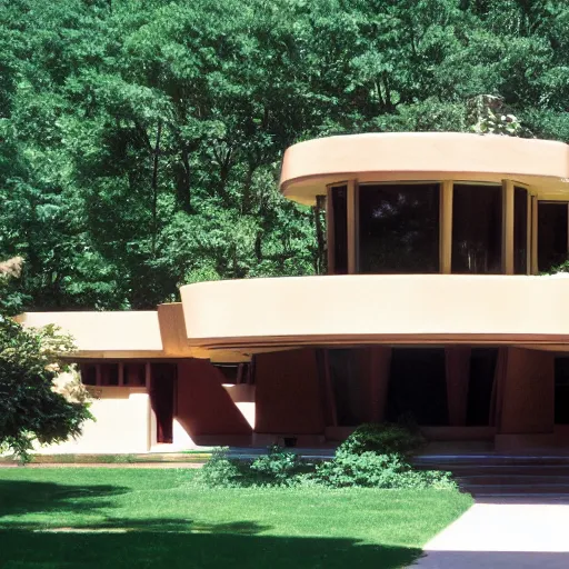 Prompt: house designed by frank lloyd wright