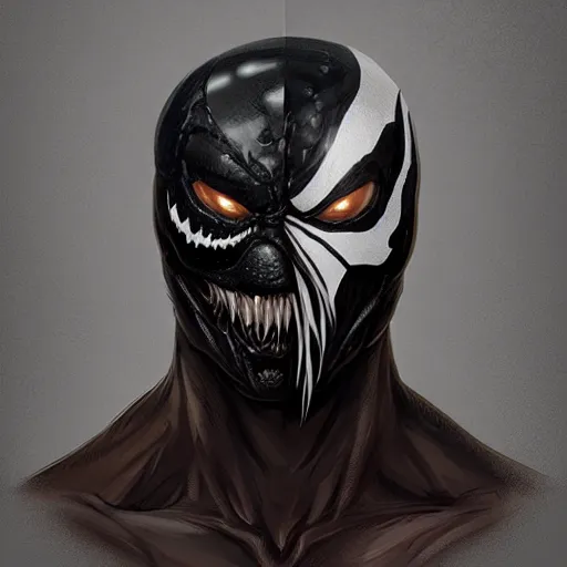 Image similar to a well designed portrait of Venom , detailed, realistic, sketch style, Artstation,Greg Rutkowski, 8K resolution.