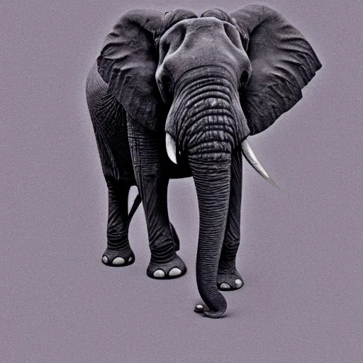 Image similar to an elephant turning into dust, digital art