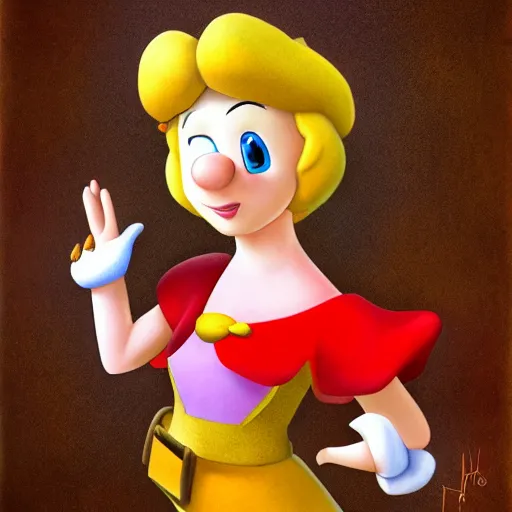 Image similar to prinzessin daisy from super mario, painted by ferdinand holger