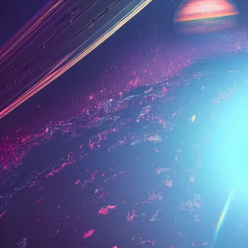 Image similar to earth in space digital art synthwave detailed sharp focus synthwave art aesthetic octane render raw cinematic trending on artstation, highly detailed