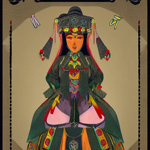 Prompt: mongolian queen genepil, concept art