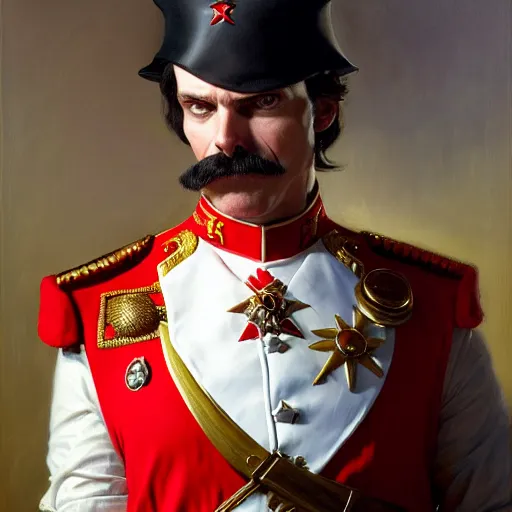 Image similar to drdisrespect as napoleon, breath taking, dignified, highly detailed painting by gaston bussiere, j. c. leyendecker, greg rutkowski, craig mullins 8 k