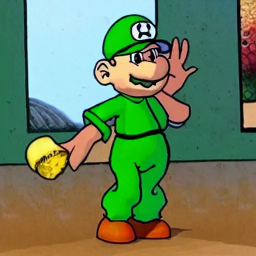 Prompt: yoshi mushroom walter white