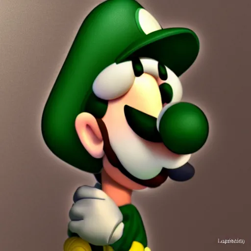 Prompt: luigi as a hum, an, photorealistic, aesthetic