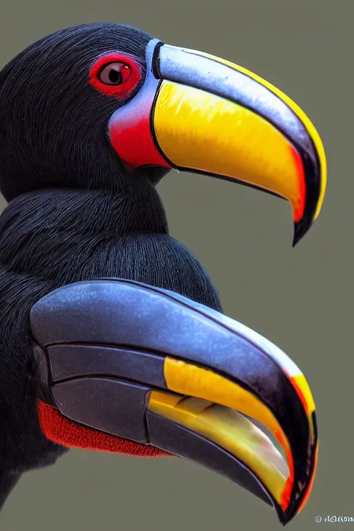 Prompt: an evil toucan, dynamic pose, close - up, intricate details, intricately detailed textures, warm lighting, vivid colors, realistic octane render, hyper realistic render, volumetric shading, depth of field, raytracing, 8 k,