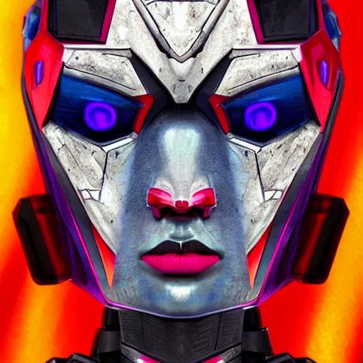 Prompt: symmetry!! a female transformer with full lips, hollowed down turned eyes!! very symmetrical face, cybernetic and highly detailed, by steven zavala, by matt tkocz, by shane baxley, transformers cinematic universe, pinterest, deviantart, artstation _ h 7 5 0