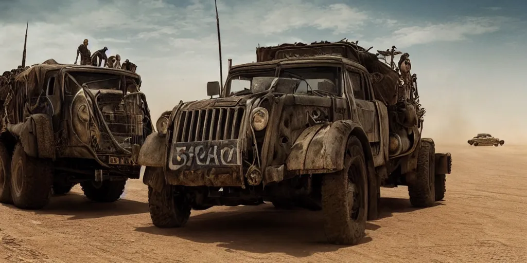 Prompt: K2000 in mad max: fury road (2016) photorealistic 8k promotional photo shot
