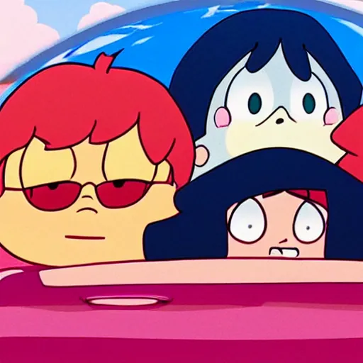 Prompt: steven universe in a car