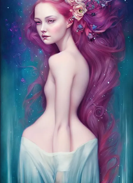 Prompt: a portrait of a pretty young lady by anna dittmann