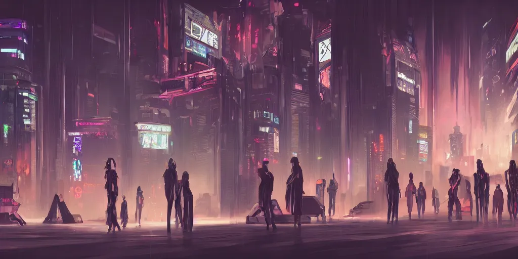 Prompt: cyberpunk society where everyone is a witch, concept art, digital painting, smooth, high quality, 4 k