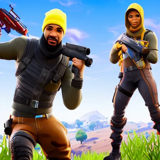 Prompt: drake in fortnite