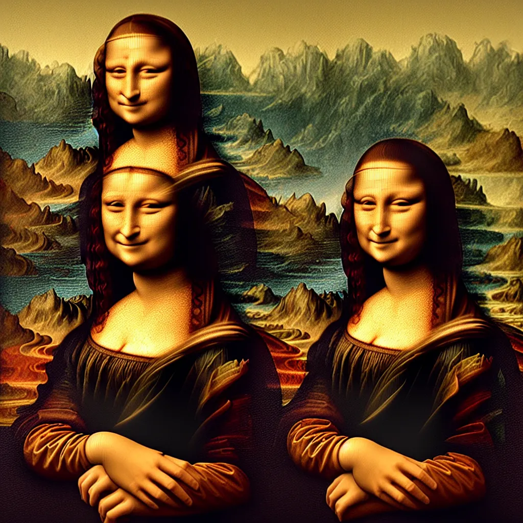 Image similar to i, mona lisa playing her iphone