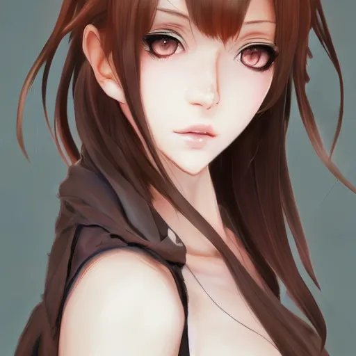 Image similar to headshot portrait of a pretty anime woman with light brown hair, drawn by WLOP, by Avetetsuya Studios, manhwa, trending on artstation