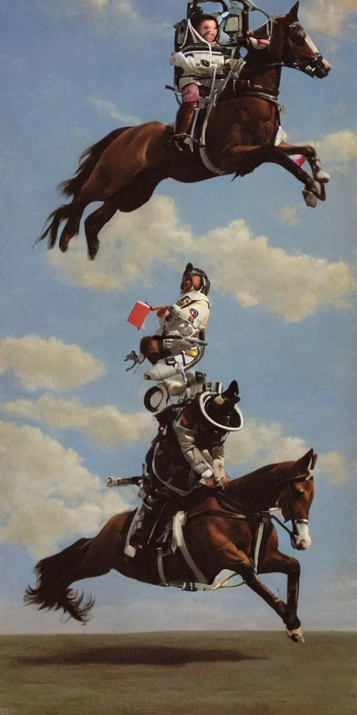 Prompt: astronaut riding horse, upside down mirror