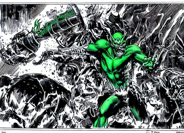 Image similar to green goblin illustration by mike ploog