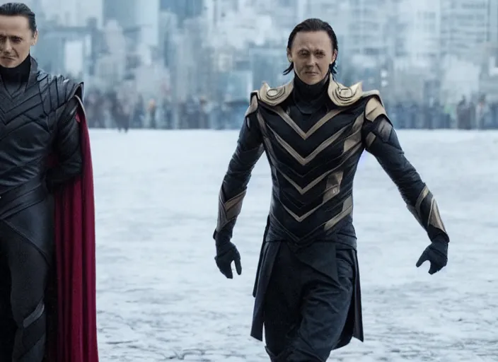 Prompt: action, still from loki ( 2 0 2 1 ), tv series, cinematic