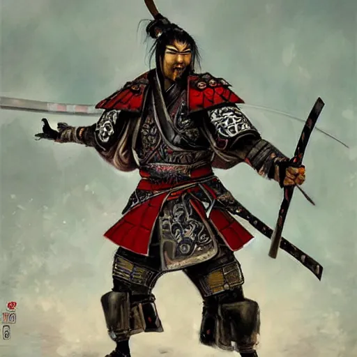 Prompt: samurai warrior by tony sart