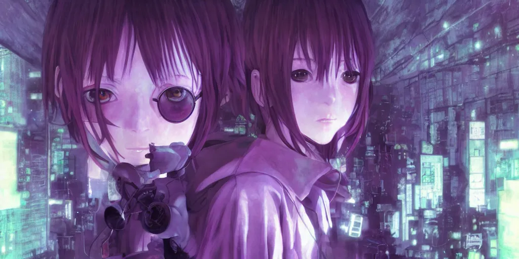 Serial Experiments Lain Anime Series Cyberpunk Horror Sci fi Drama ...  Desktop Background