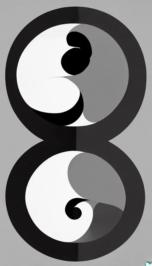 Image similar to Abstract representation of ying Yang concept, by WLOP