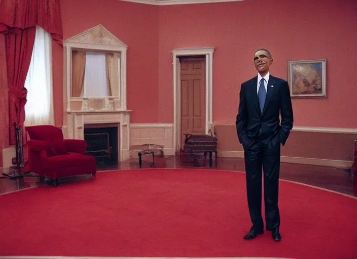 Prompt: Barack Obama in the red Room from Twin Peaks by David lynch