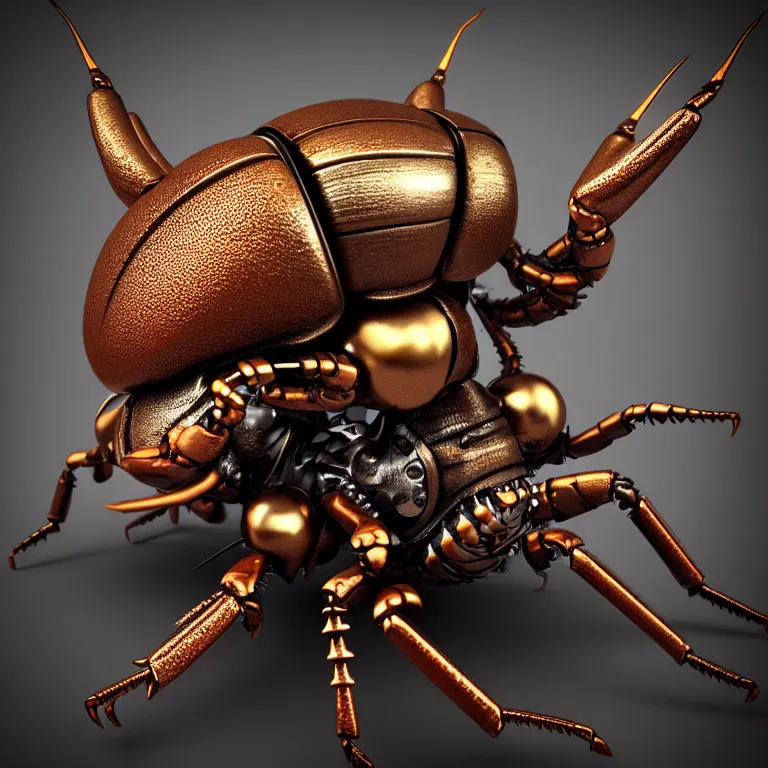 Image similar to steampunk stag beetle, biomechanical, 3 d model, unreal engine realistic render, 8 k, micro detail, intricate, elegant, highly detailed, centered, digital painting, smooth, sharp focus, illustration, artgerm, by wlop