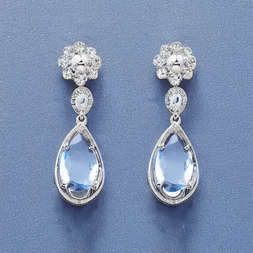 Prompt: teardrop sapphire earrings. great gatsby