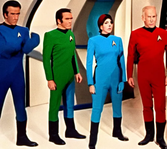 Prompt: color film still from tv show star trek 1968 staring joe biden, XF IQ4, 150MP, 50mm, F1.4, ISO 200, 1/160s, natural light