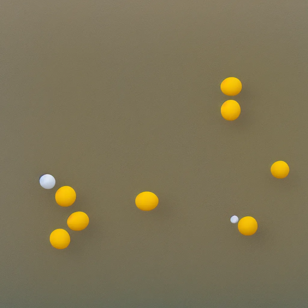 Image similar to eggyolks from above floating on water, zdzislaw beksinski, wideshot, 8 k, yellow