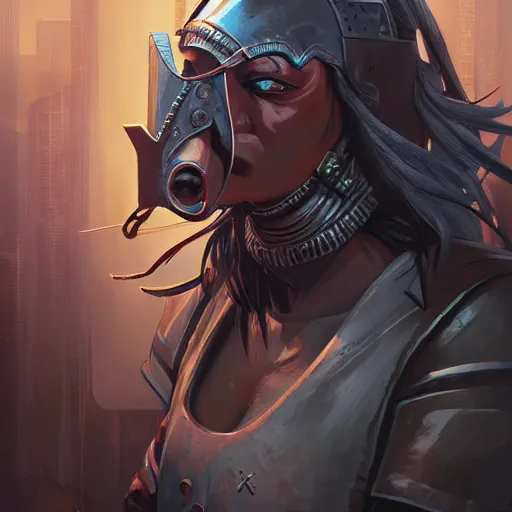 Image similar to cyberpunk viking helmet mask warrior goddess robot ninja fantasy, art gta 5 cover, official fanart behance hd artstation by jesper ejsing, by rhads, makoto shinkai and lois van baarle, ilya kuvshinov, ossdraws