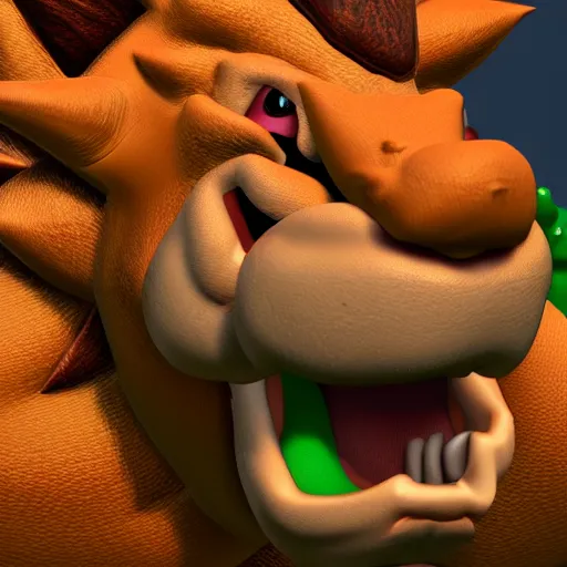 Image similar to photorealistic bowser, 4 k, 3 5 mm,