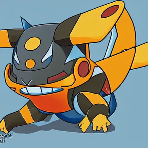 Image similar to steel type plane pokemon, ken sugimori art