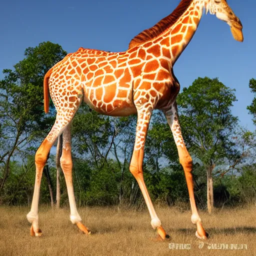 Image similar to a shrimp legged giraffe centaur photo 8k