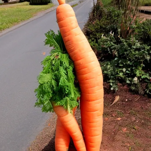 Image similar to a carrot person