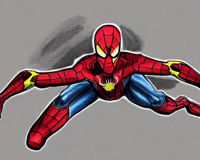 Image similar to sketch of the mcu iron spider