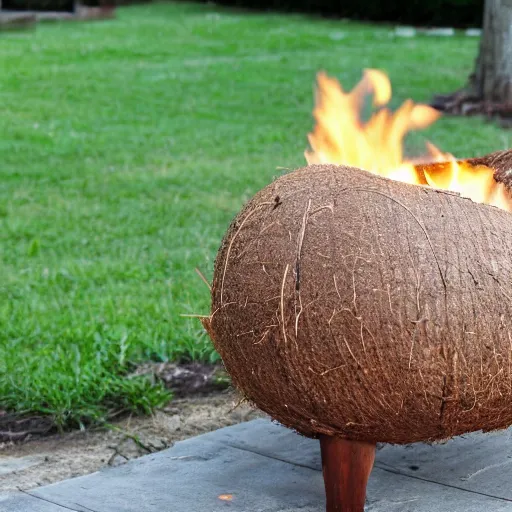 Image similar to a coconut fire pit