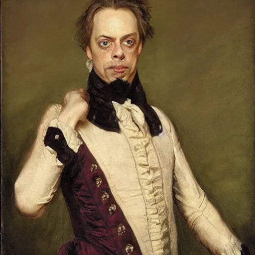 Image similar to steve buscemi as an 1 8 th century nobleman, painted by john everett millais