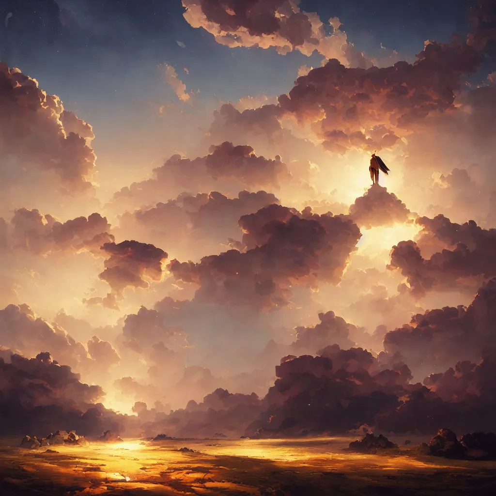 Prompt: a sending down [ of the revelation ] from him who created the earth and the lofty heavens, overdetailed art, by greg rutkowski, by rhads, sharp focus