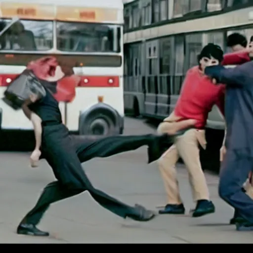 Image similar to bus fight scene from the film nobody